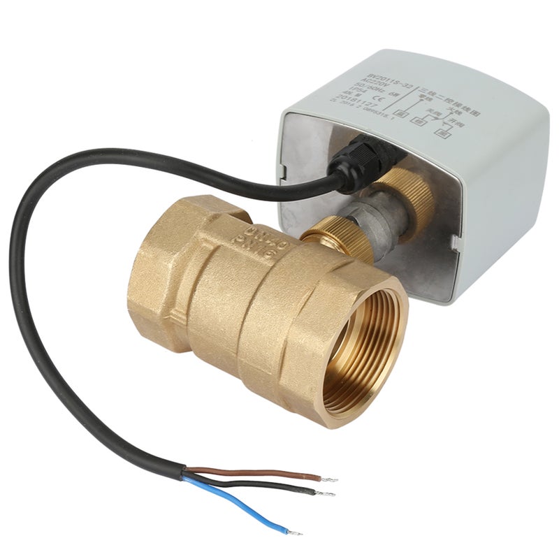 AC220V DN40 1-1/2" 2-Way 3-Wire Brass Electric Motorized Ball Valve - Image 4