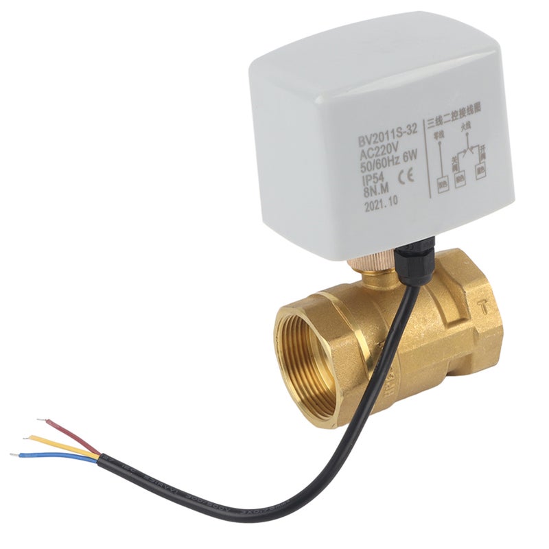 AC220V DN40 1-1/2" 2-Way 3-Wire Brass Electric Motorized Ball Valve - Image 1