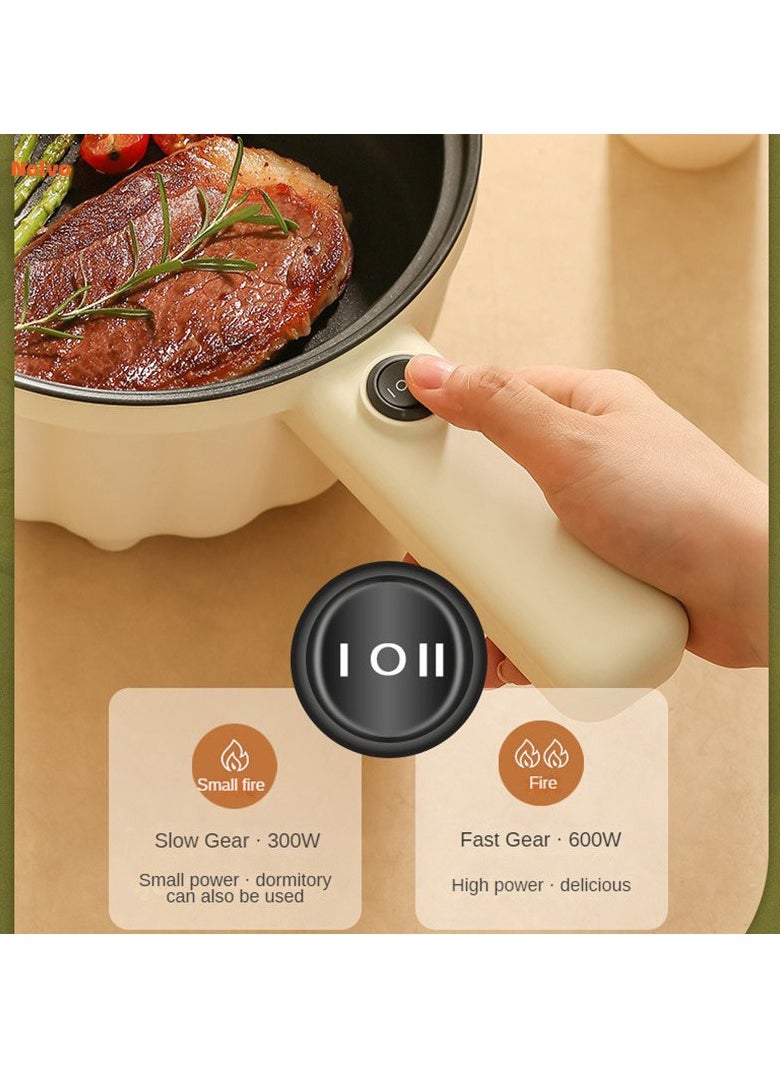 Hihonor Electric Multicooker, Small Electric Stove, 2 L, Electric Non-Stick Cooker, Portable Electric Travel Hot Pot, With Steam, For Steak, Soup, Eggs, Noodles (Orange)  - Image 3