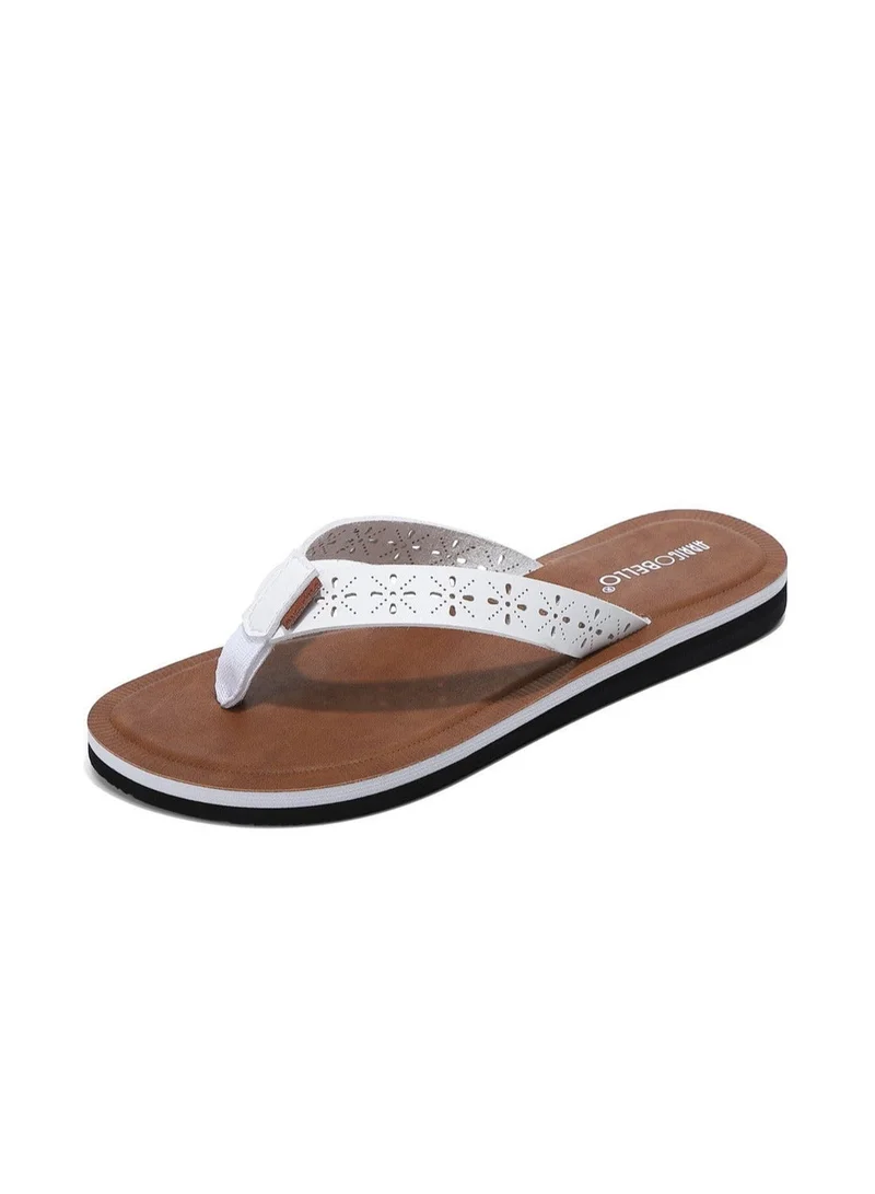 Women's Comfort Leather Thong Sandals Stylish Cut-Out Flip Flops Quick Dry Summer Beach Slippers