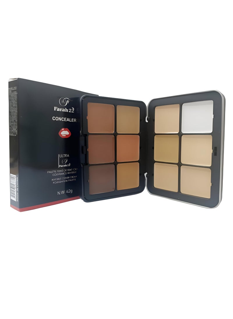 Farah22 Concealer Cream - 12 Color Palette for Flawless Coverage, Long-Lasting Coverage, Hydrating Formula, Suitable for All Skin Types, Ideal for Perfecting Complexion and Concealing Imperfections