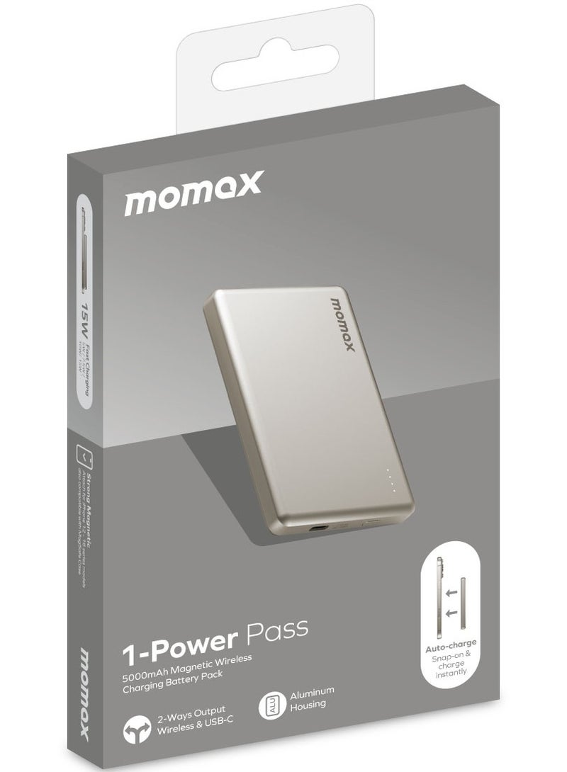 Momax مومكس 1-باور باس 5000 مللي أمبير 15 واط بنك طاقة لاسلكي ماغسيف - تيتانيوم - Image 5