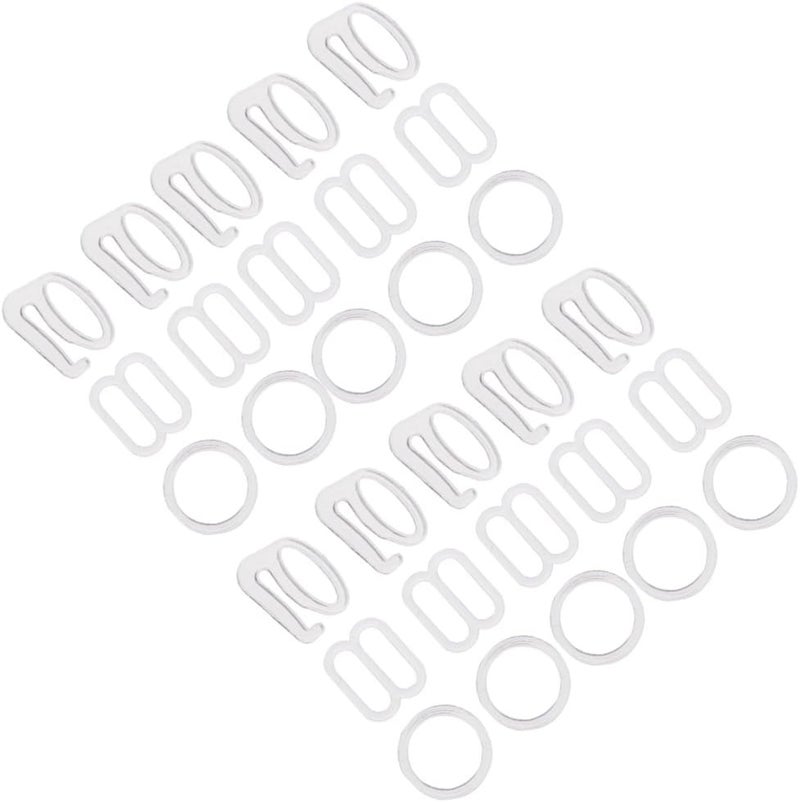 كلاراكو ١٠ قطع من مشابك تعديل أحزمة الملابس الداخلية المعدنية المطلية بالنايلون، مشابك خياطة، خطافات تثبيت للملابس الداخلية، ملابس السباحة، فساتين الزفاف، البيكيني (أبيض) - Image 1