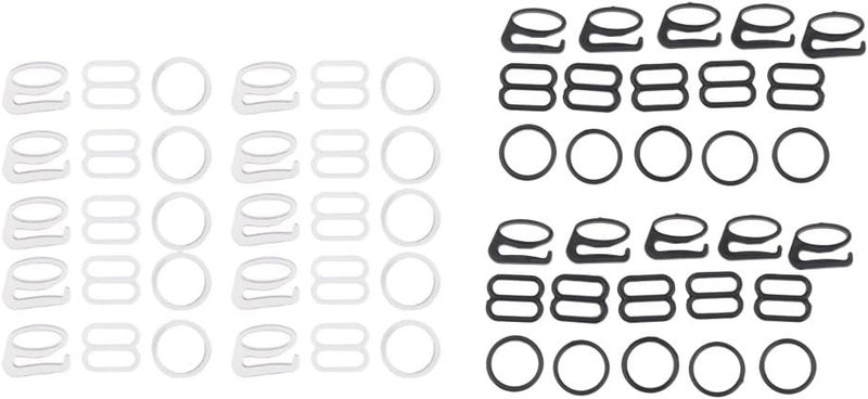 كلاراكو ١٠ قطع من مشابك تعديل أحزمة الملابس الداخلية المعدنية المطلية بالنايلون، مشابك خياطة، خطافات تثبيت للملابس الداخلية، ملابس السباحة، فساتين الزفاف، البيكيني (أبيض) - Image 4