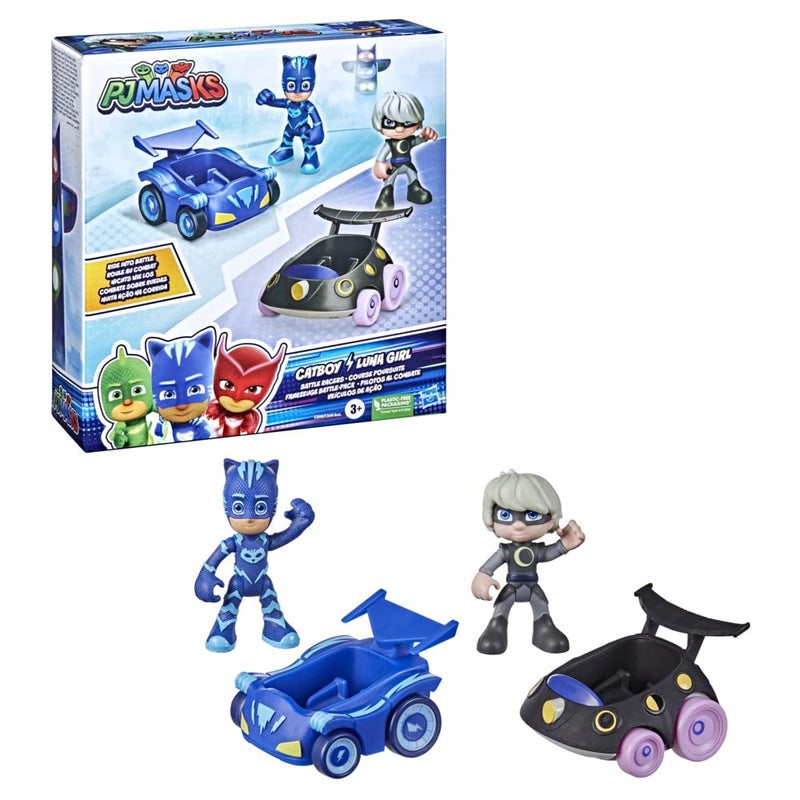PJMASKS PJ Masks Catboy vs Luna Girl Battle Racers Preschool Toy Vehicle and Action Figure Set for Kids Ages 3 and Up - Image 2