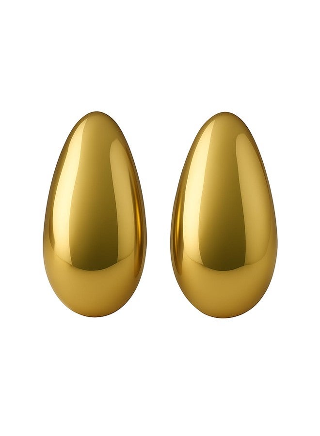 Estele Earrings for Women Gold Plated Latest Stylish Designer Oval Shaped Stud Earrings for Girls and Women-393/707 ER - Image 1