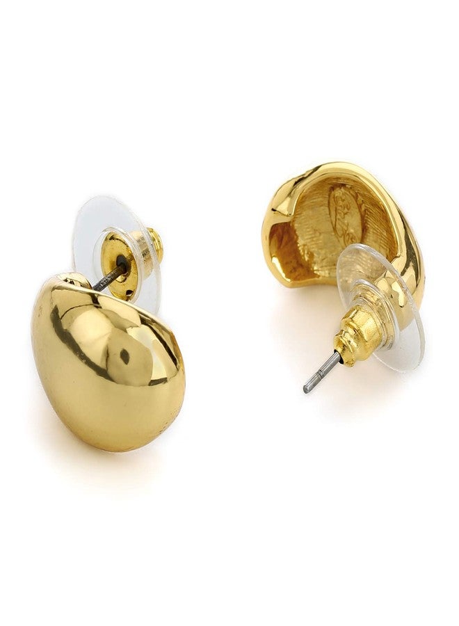 Estele Earrings for Women Gold Plated Latest Stylish Designer Oval Shaped Stud Earrings for Girls and Women-393/707 ER - Image 2