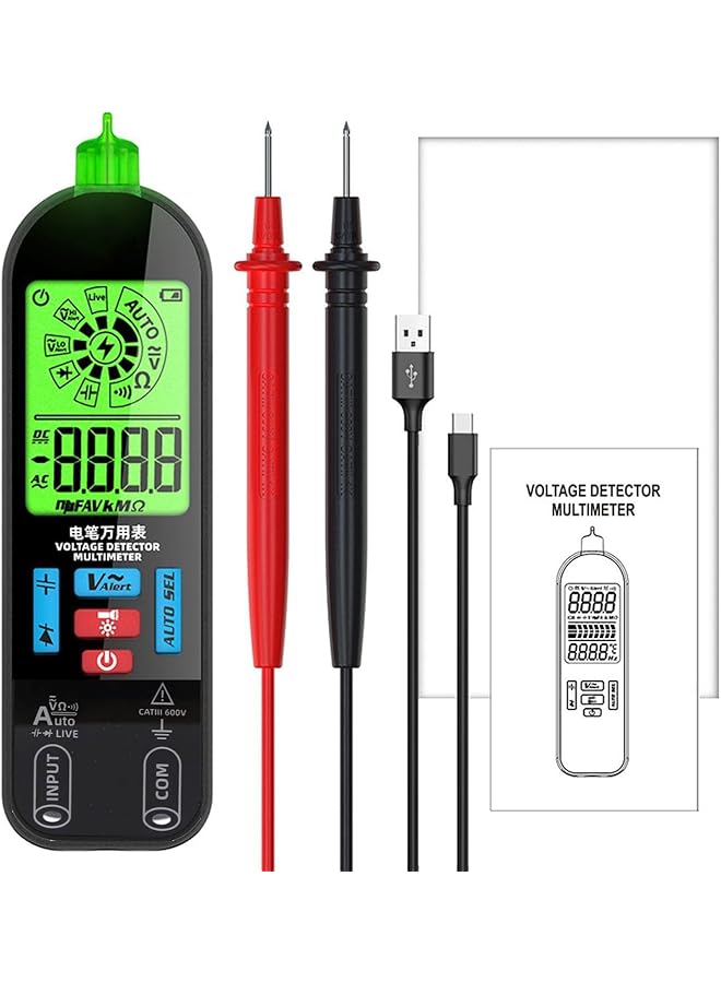Generic Digital Multimeter, Large Screen Auto Ranging Lcd Display Volt Tester, Multimeter For Electricians, Portable Multimeter For Testing Ac And Dc Voltage, Capacitance, Diode 