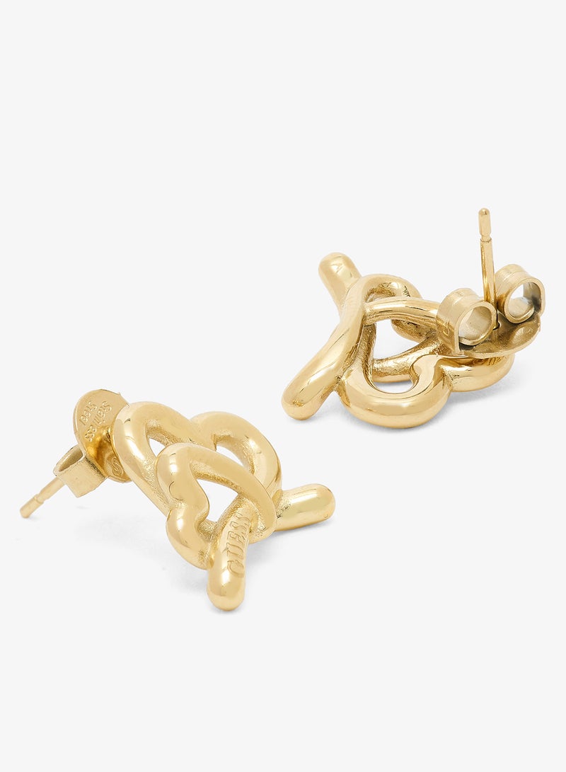 GUESS Ebraced Heart Stud Earrings - Image 2