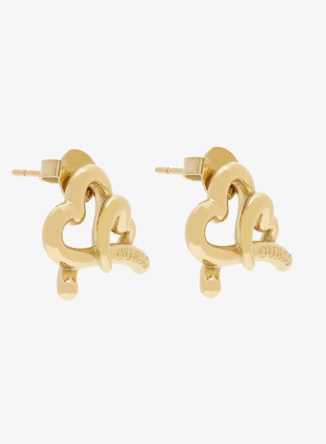 GUESS Ebraced Heart Stud Earrings - Image 1