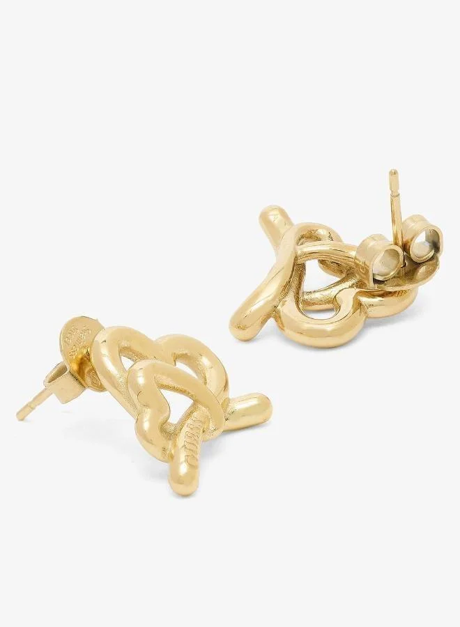 GUESS Ebraced Heart Stud Earrings