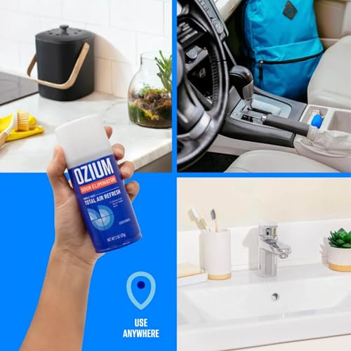 Ozium معقم الهواء أوزيوم، 2 أونصة رذاذ السيارة: مزيل رائحة الدخان بجرعة واحدة ومعطر هواء السيارة (أسود كربوني) - Image 4
