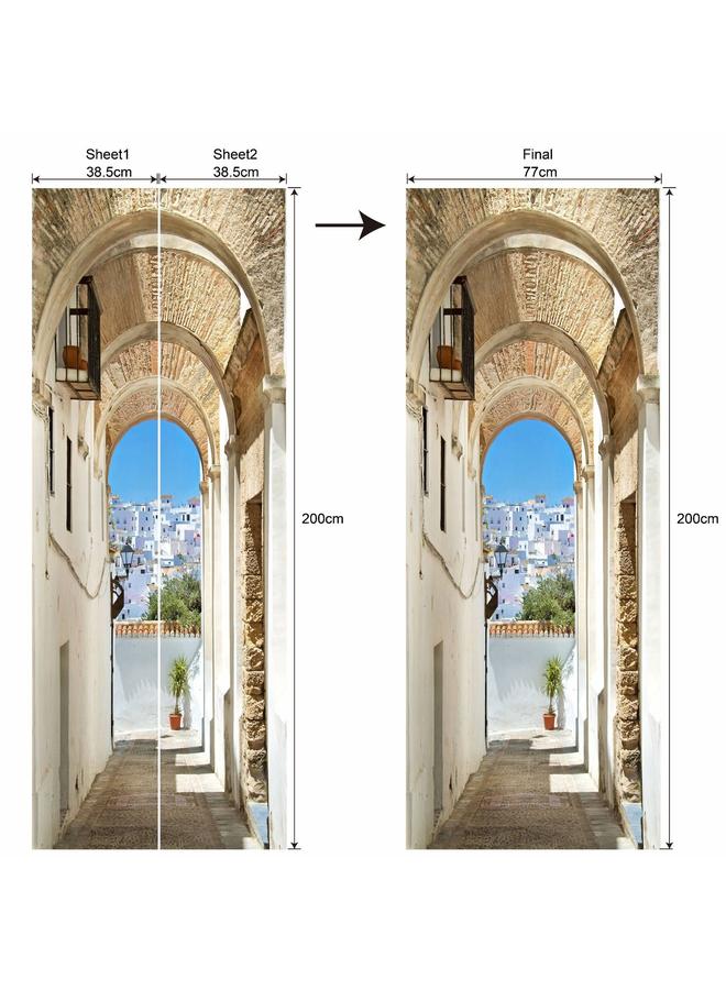 Special Price Scenery Series Decorative Stickers 3D Simulation Door Stickers Removable Wall Stickers Bedroom Living Room Renovation PVC Wallpaper - Image 1