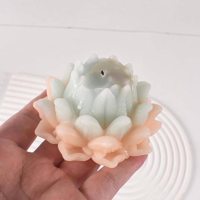 LEGACYCART LEGACYCART Lotus Flower Silicone Candle Mould for Making Scented Candle Wax Waxmelts Aromatherapy Chocolate Candy Cake Decoration Cupcake Handmade Soap Making Resin Crafts Floral Home Decor Party Gifts Molds  - Image 3