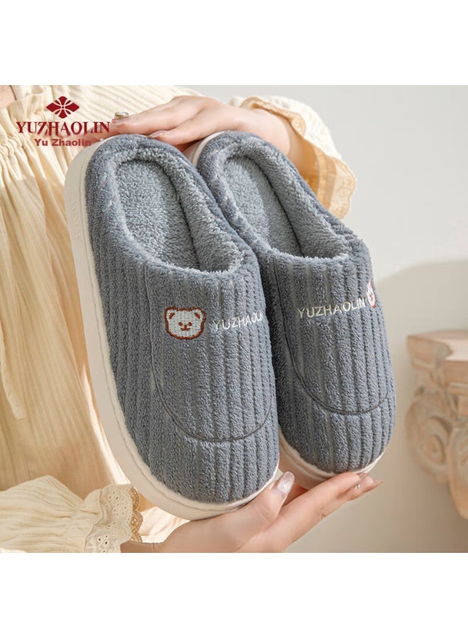Yuzhaolin Unisex Winter Home Warm Cotton Slippers Yg307 Pink Upgrade Version 40/41 - Image 4