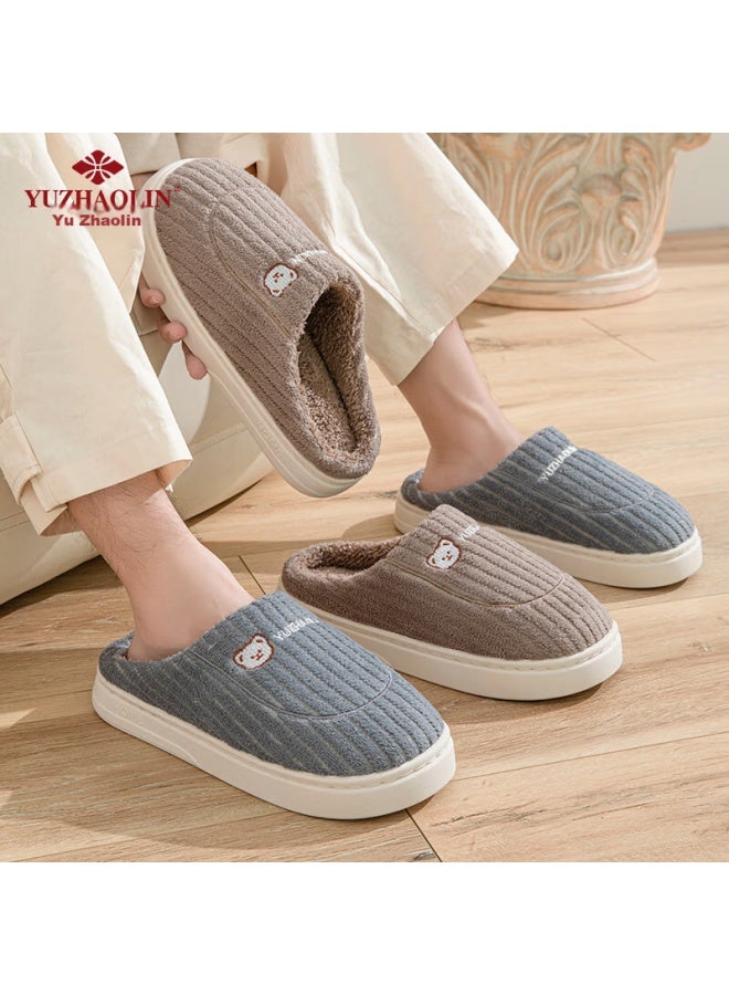 Yuzhaolin Unisex Winter Home Warm Cotton Slippers Yg307 Pink Upgrade Version 40/41 - Image 5