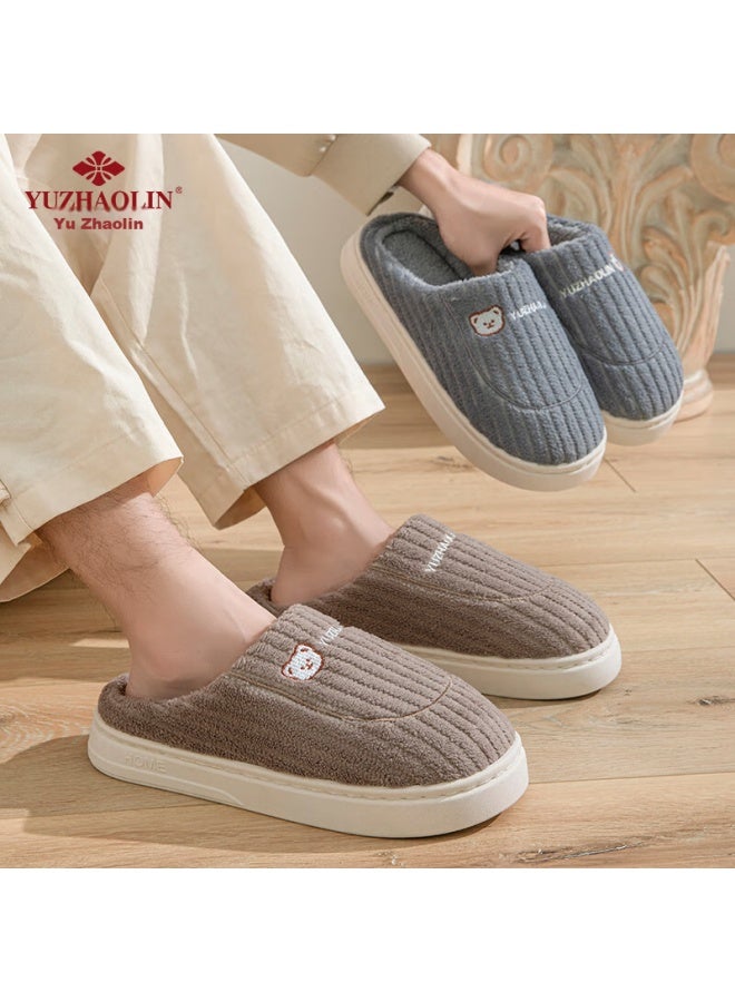 Yuzhaolin Unisex Winter Home Warm Cotton Slippers Yg307 Pink Upgrade Version 40/41 - Image 2
