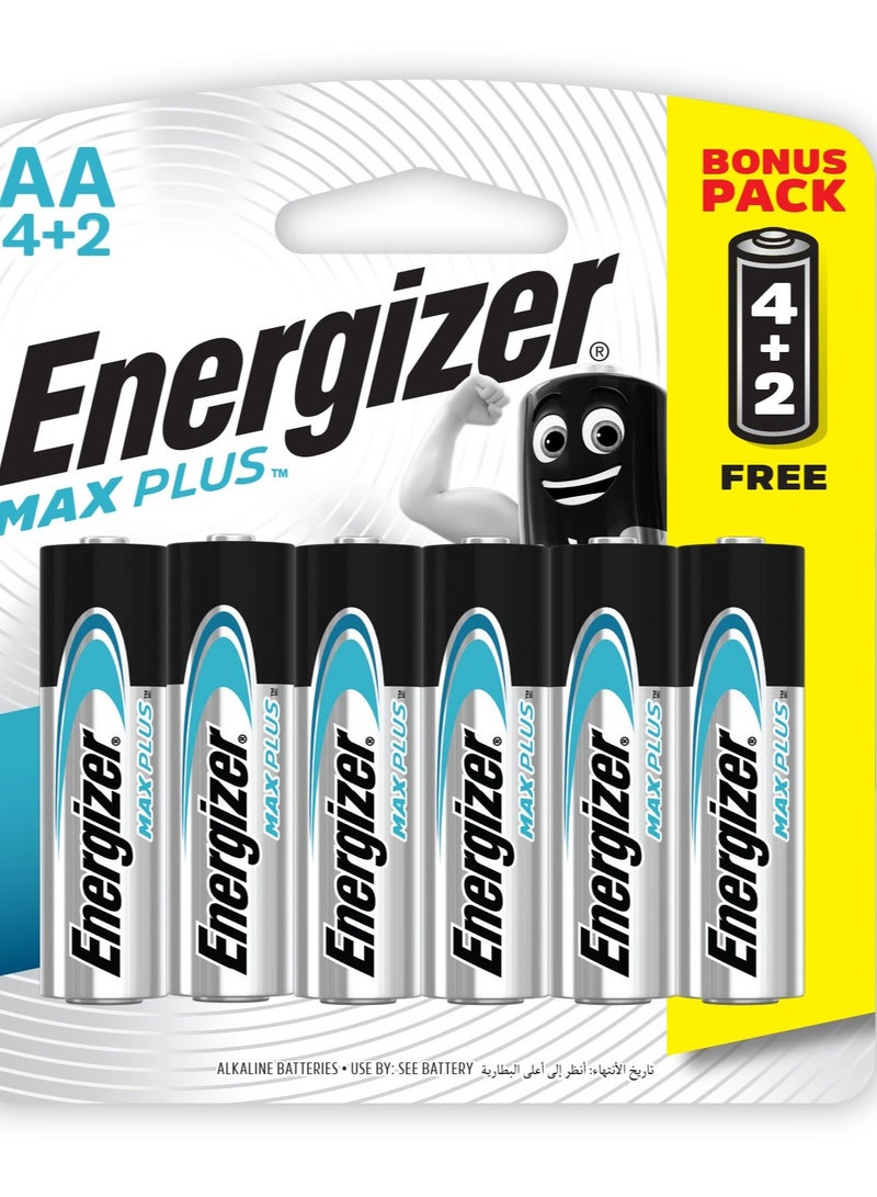 Energizer Maxplus AA Battery EP91BPT 4 + 2 Pack - Image 1