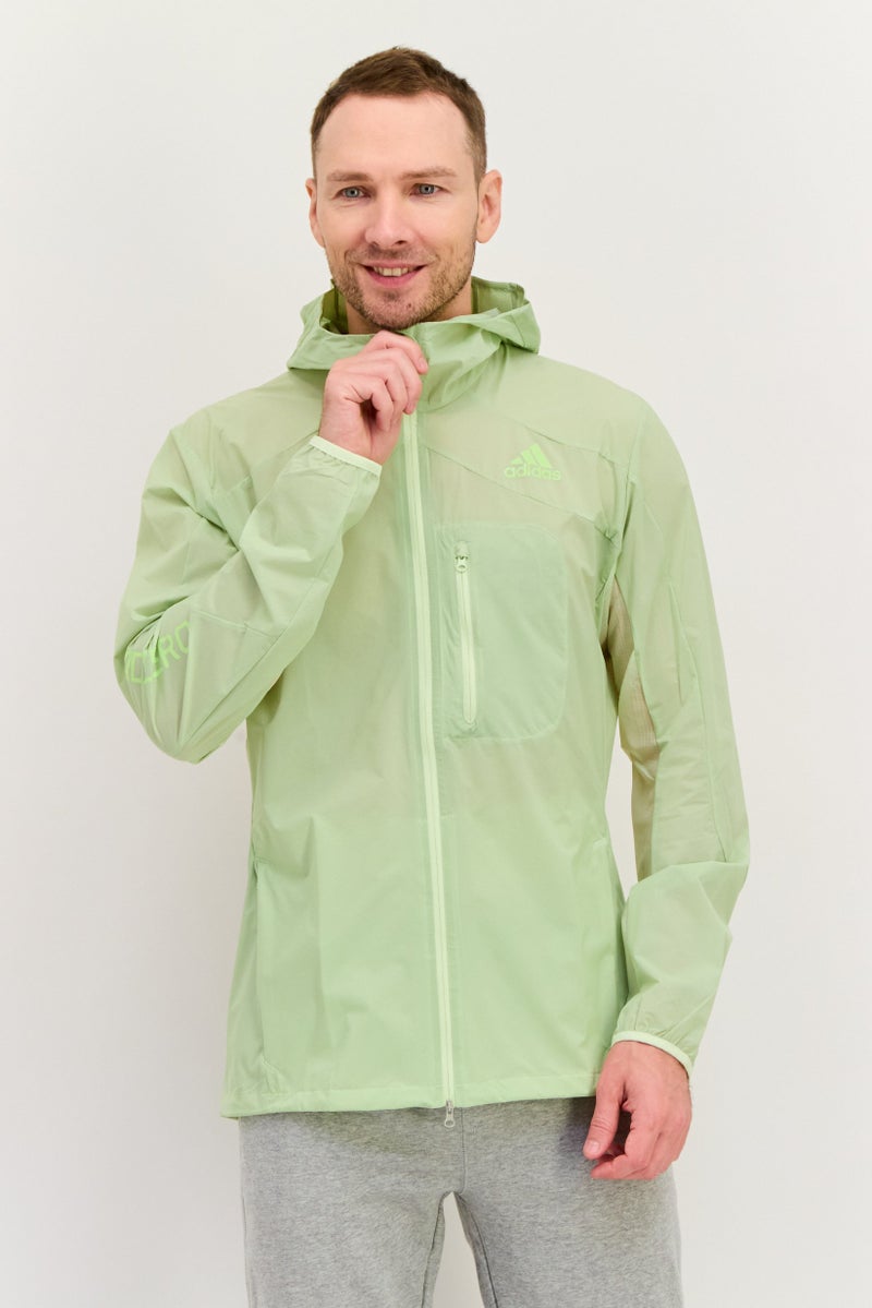 Adidas Men Sportswear Fit Brand Logo Outdoor Jacket, Mint Green - Image 1