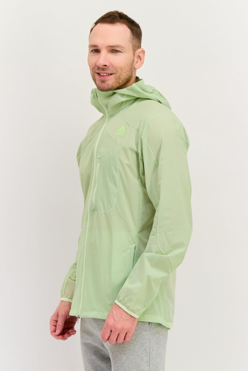 Adidas Men Sportswear Fit Brand Logo Outdoor Jacket, Mint Green - Image 3