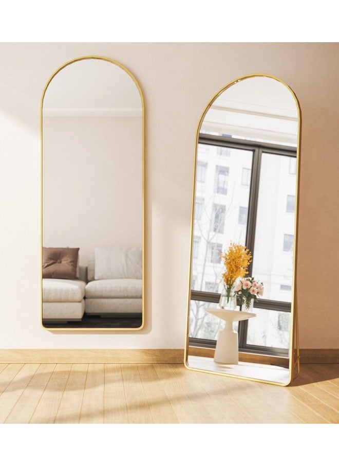 Full Length Mirror 60X165 cm, Floor Mirror with Aluminum Alloy Frame, Free-Standing Leaning Large Bedroom Dressing Mirror, Full Body Mirror with Stand for Living Room & Bedroom