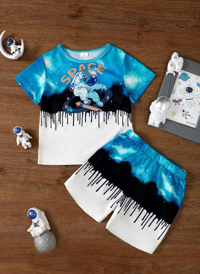 تايك تو Boys Space Skater Graphic T-Shirt and Shorts Set