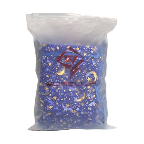 SUNGULF 100Pcs 3x4 Inches Sheer Organza Drawstring Pouches Stars And Moon Wedding Party Favor Jewelry Candy Gift Bags (Blue) - Image 2