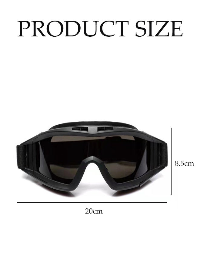 DUNISO Safety Goggles,UV resistant glasses, adjustable, suitable for mountaineering, cycling, wilderness, black - Image 5