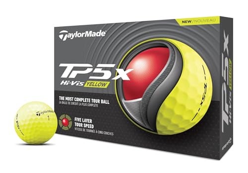 TaylorMade تايلورميد جولف 2024 TP5X كرات جولف صفراء ONE Dozen - Image 1