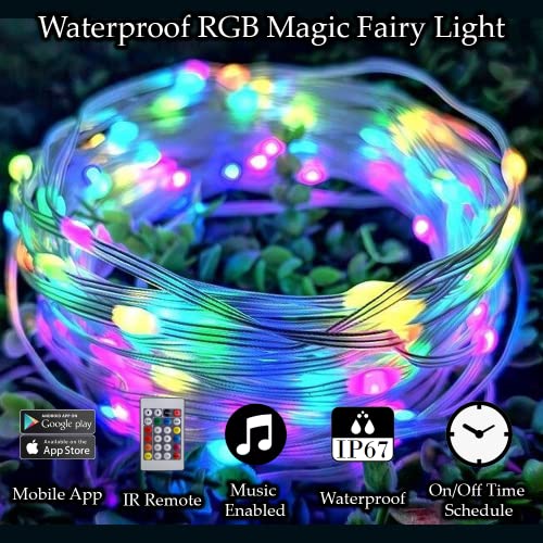Nisco Smart Fairy Lights Plug-in, 10 Mtr 100 LED String Lights with USB & Bluetooth, RGB Color Changing Light with Remote & App Control for Diwali Lights, Christmas Decoration, Outdoor & Indoor Decor - Image 5