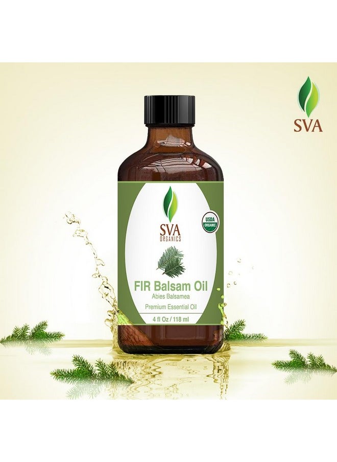 أس في أه أورجانيكس - زيت التنوب العطري العضوي من Sva Fir Balsam - 4 أونصة سائلة - زيت التنوب العضوي الطبيعي بنسبة 100% - للاستخدام مع موزع الروائح والعناية بالشعر والوجه والعناية بالبشرة والعلاج بالروائح وتدليك فروة الرأس والجسم وصنع الصابون والشموع - مع قطارة - Image 1