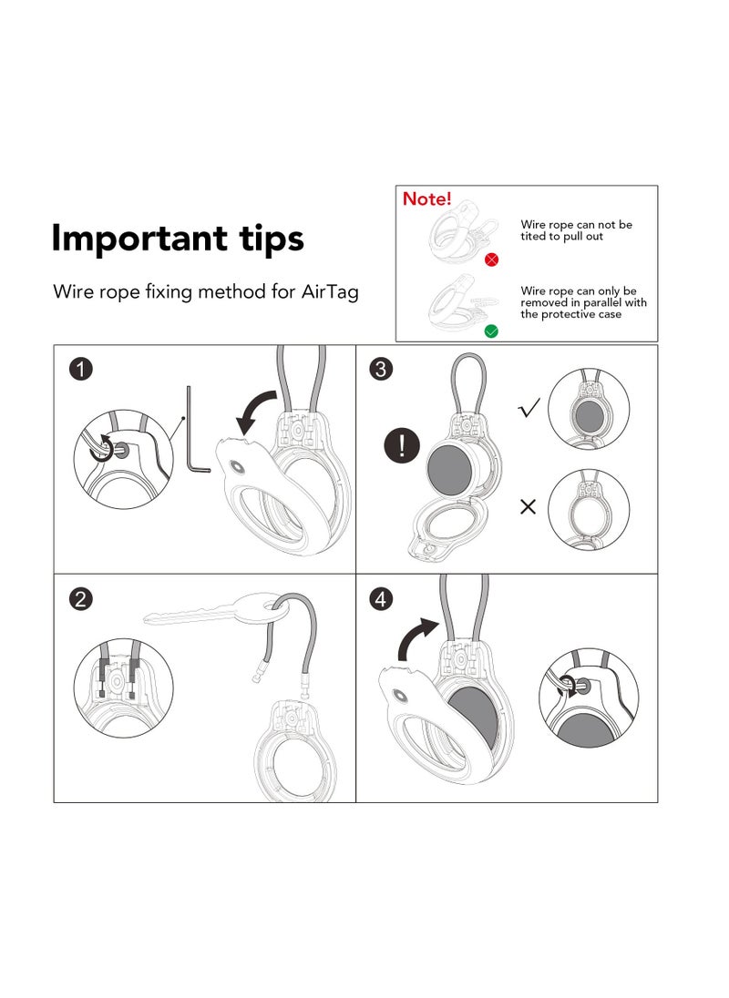 Anmi - Compatible with Apple AirTag Secure Holder with Wire Cable, 2 Pack Air Tag Lock Case Keychain Key Ring Key Chain Luggage tag for Keys, Luggage More Men Women's Keyrings - Image 1
