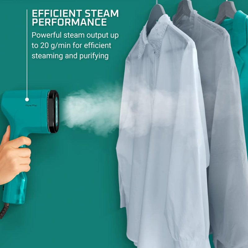 Rowenta PurePop Handheld Steamer for Clothes 1.5 Lbs 15 Second Heatup,2.3 Oz Capacity 1150 Watts Portable,Ironing,Fabric Steamer,Garment Vacation Essentials,Travel Must Have Green DR2024 DR2024U1 - Image 3