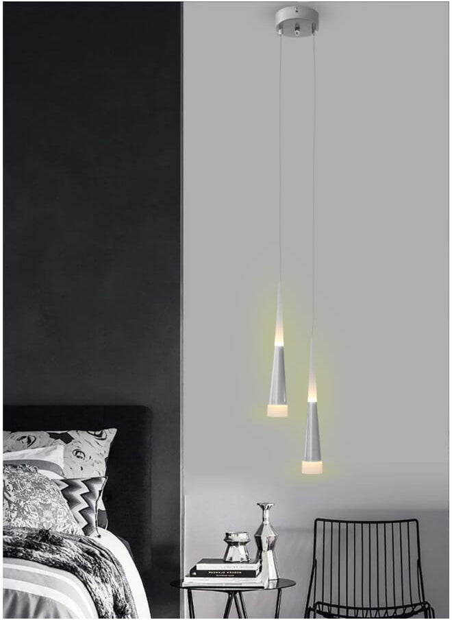 بيست باور - مصباح ثنائي معلق LED حديث 6961-2-CH إضاءة داخلية مع ثلاثة مستويات إضاءة مدمجة | تركيبات سقف أنيقة للديكورات الداخلية الحديثة - Image 1