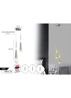 Best Power Modern Dual LED Pendant Light 6961-2-CH with Built-in Three Lighting Levels| Elegant Ceiling Fixture for Modern Interiors  - Image 3
