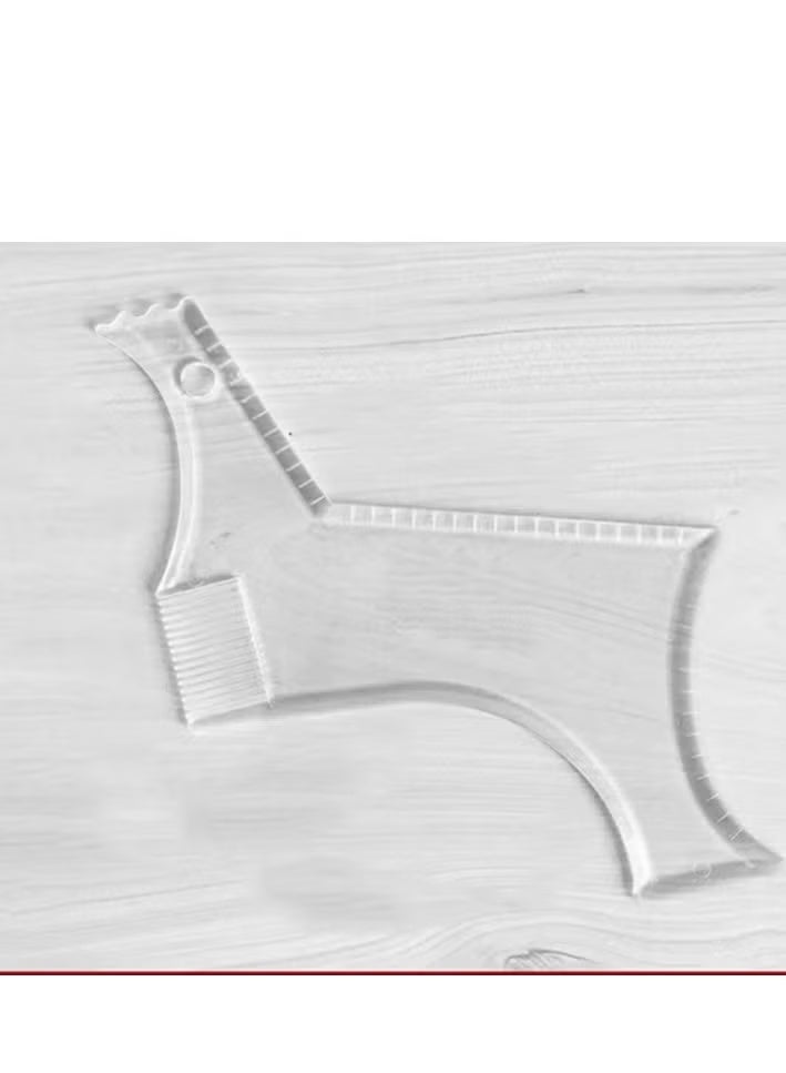 Shaving Template Beard Shaping Tool Transparent Styling Comb Templates for Goatee Mustache Sideburns Jaw Cheek Neck Line Symmetric Curve Step Cut Trimmer Barber Supplies Set Stencil - Image 4