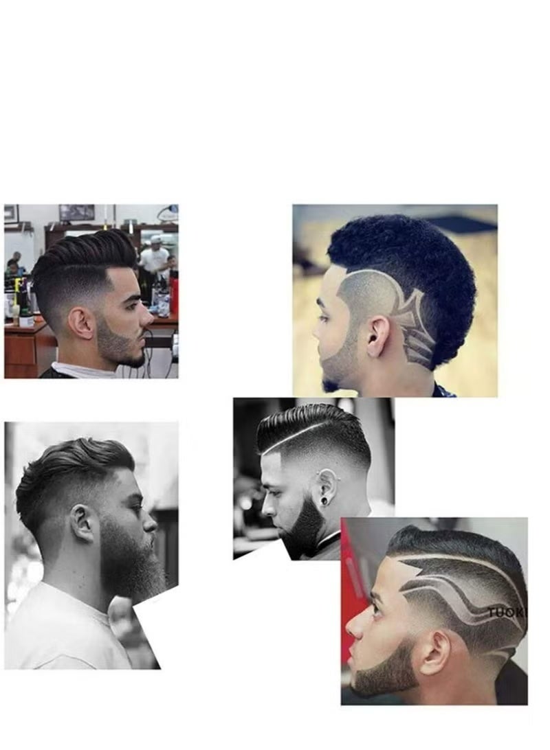 Shaving Template Beard Shaping Tool Transparent Styling Comb Templates for Goatee Mustache Sideburns Jaw Cheek Neck Line Symmetric Curve Step Cut Trimmer Barber Supplies Set Stencil - Image 5