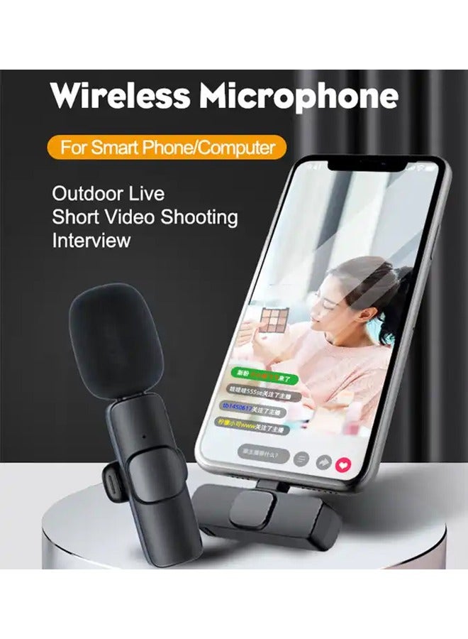 K8 Wireless Lavalier Microphone For Type-C Phone Plug-Play Wireless Mic For USB-C Android Phone Video Recording, Interview, Vlog, Auto Sync And Noise Reduction Black  - Image 5