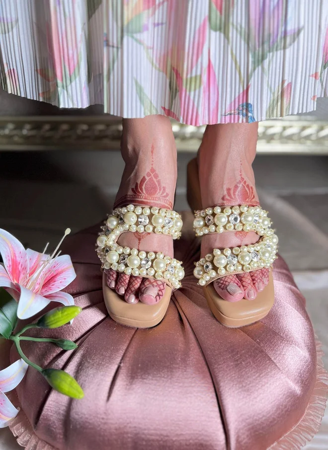 Sandal Stories SANDAL STORIES PU Wedge Sandals with Embellished Design