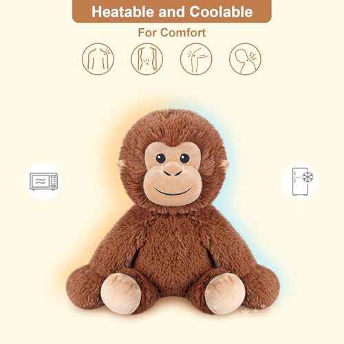 SuzziPals Heatable & Coolable Monkey Stuffed Animal, Microwavable Heating Pad Plushies for Soothing & Relaxation, Lavender Scented Stuffed Plush Toys, Monkey Gifts Boys Girls - Image 3