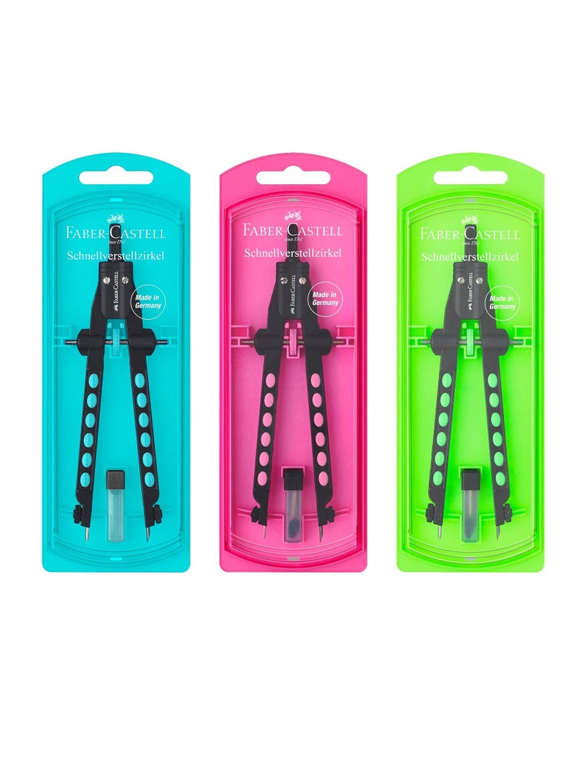 FABER-CASTELL بوصلة سريعة التعديل قطعة واحدة بألوان متنوعة - Image 2