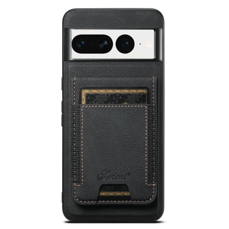 Suteni For Google Pixel 7 H17 Litchi Texture Leather Magnetic Detachable Wallet Phone Case(Black) - Image 1