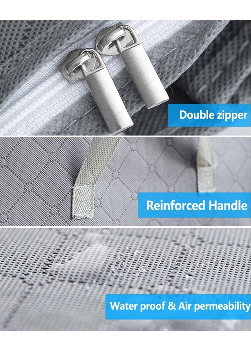 HOMESTAR 3-Piece Large Capacity Foldable Clothes Storage Bag Organizer with Reinforced Handle Thick Fabric non-woven moving and dust-proof moisture-proof 90L - Image 4