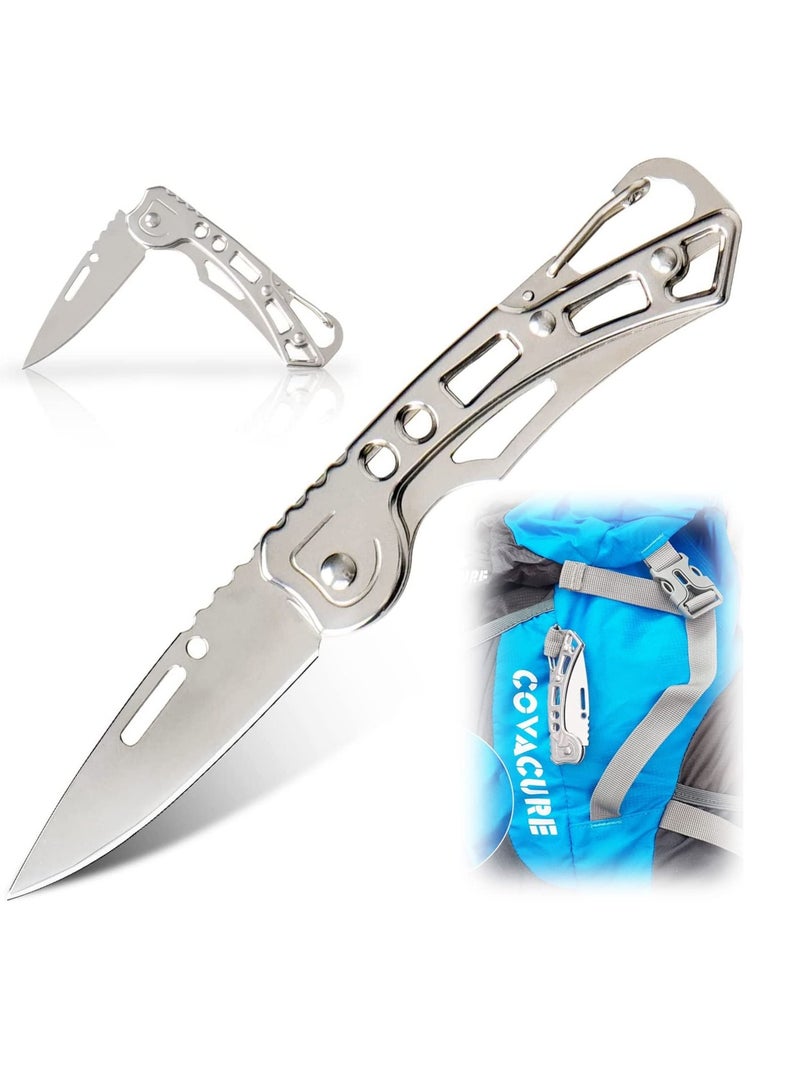 Generic Pocket Knife, 420HC High Performance Stainless Steel 58HRC Hardness Folding Knife with Pocket Clip, Ultra Portable for Camping Hiking Backpacking  - Image 1