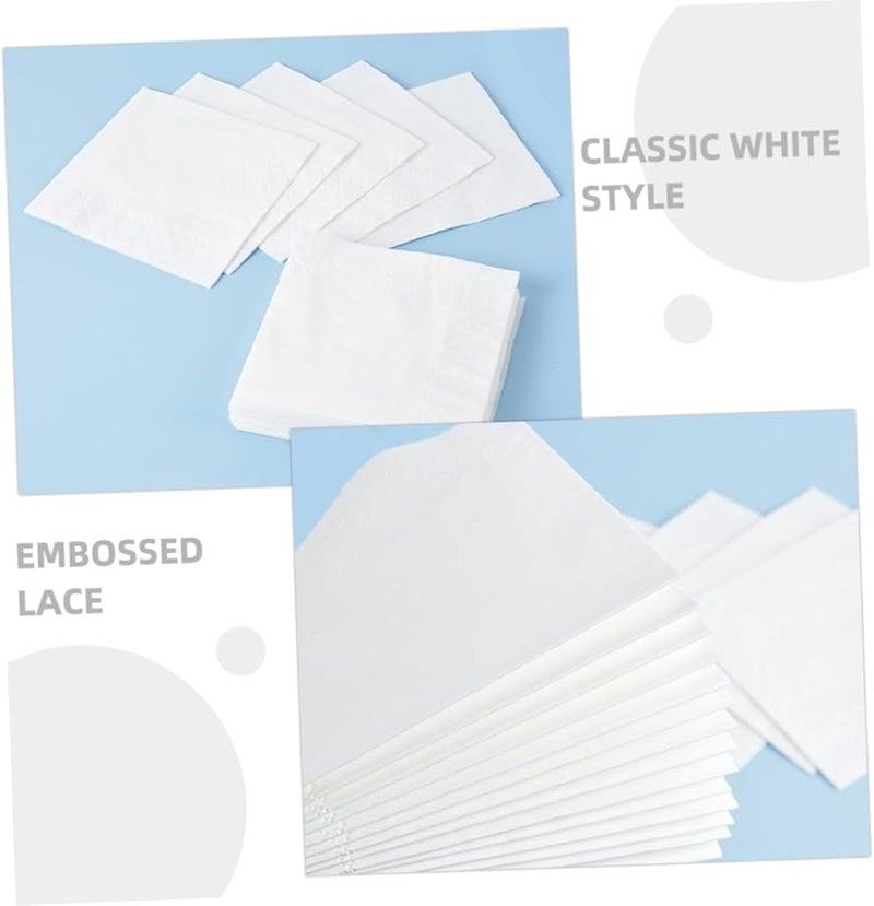 Beaupretty White Disposable Paper Napkins 100 Sheets Decorative Dinner Napkins For Party Holiday Restaurant - Image 4