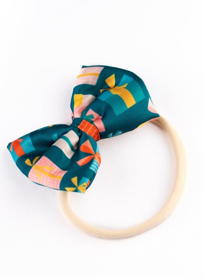 Arendelle Christmas Gift Print Green Bow Headband for Babies [AHA378] - Image 5