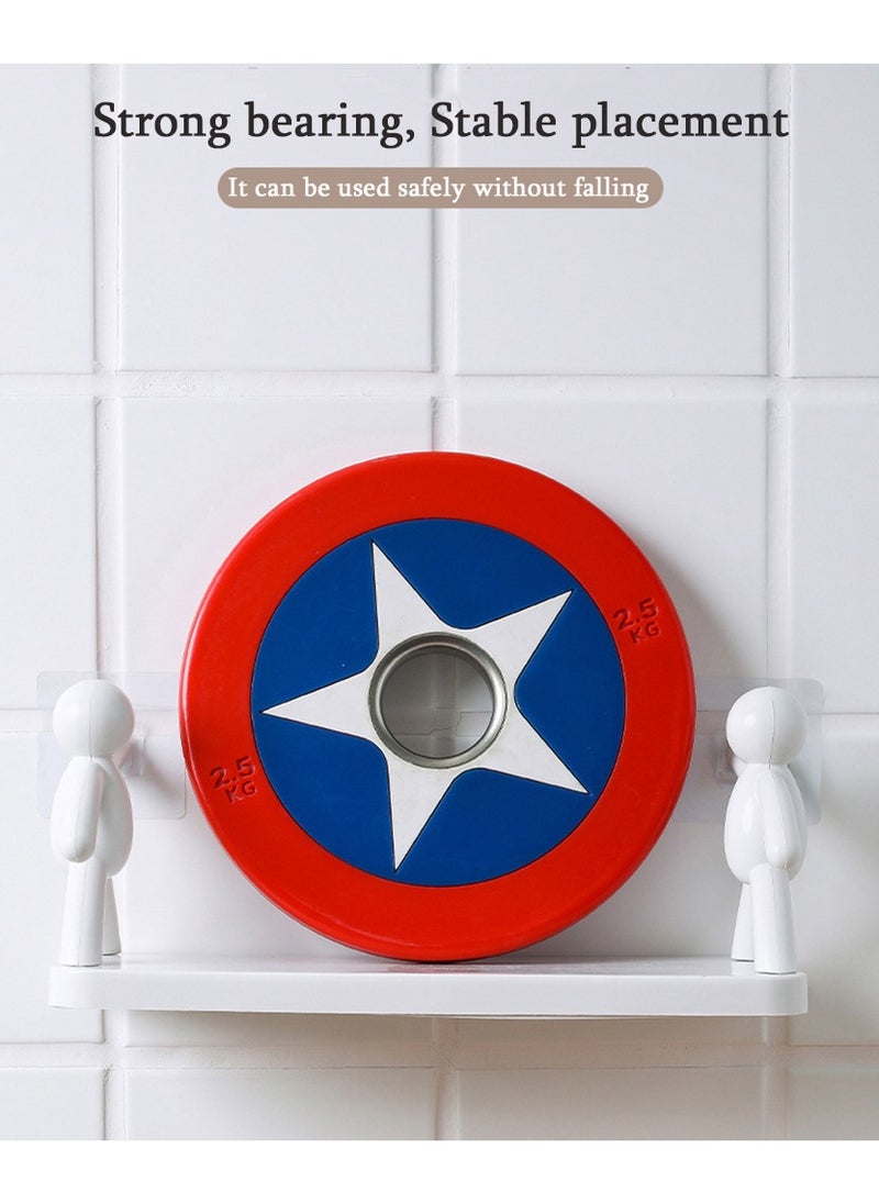 MileMelo Pack of 2 Non Perforated Wall Hanging Shelf is Suitable for Kitchen and Bathroom White 33x14.5x13.5cm  - Image 5