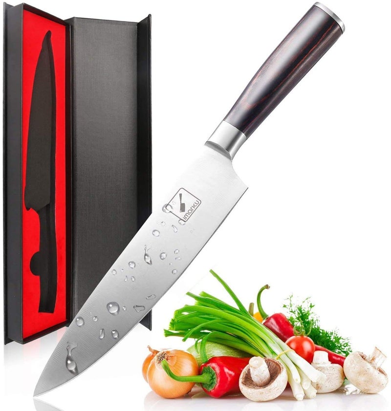 imarku Chef Knife 8 inch HighCarbon Stainless Steel Pro Kitchen Knife with Ergonomic Handle and Gift Box Chefs Knives for Professional Use Gifts for Father