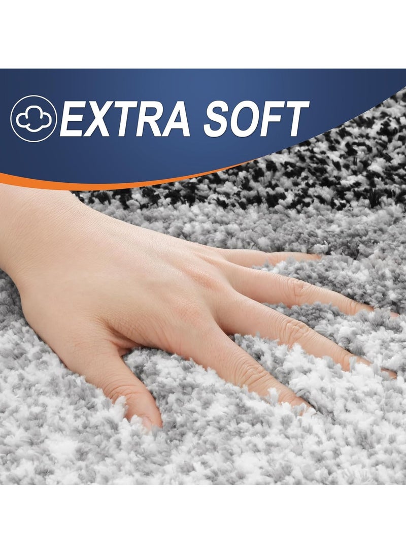 TYCOM Bathroom Rugs Bath Mat 51x76cm Non-Slip Fluffy Soft Plush Microfiber Shower Carpet Rug Machine Washable Quick Dry Ultra Bath Mats for Tub Bathroom and Shower Black.  - Image 2