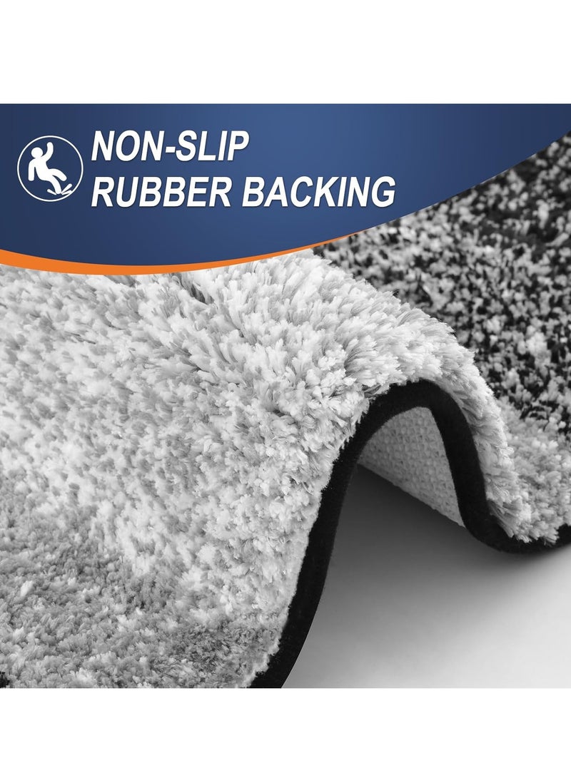 TYCOM Bathroom Rugs Bath Mat 51x76cm Non-Slip Fluffy Soft Plush Microfiber Shower Carpet Rug Machine Washable Quick Dry Ultra Bath Mats for Tub Bathroom and Shower Black.  - Image 4